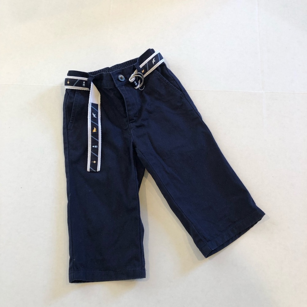JANIE & JACK blue baby pants with belt